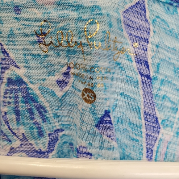 Lilly Pulitzer Daley Tee Xsmall Oversized Tortuga Time Turtles Beach Preppy M - Picture 5 of 15